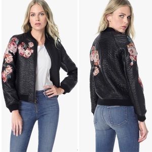 NWT Joe’s Floral Vegan Leather Bomber Jacket